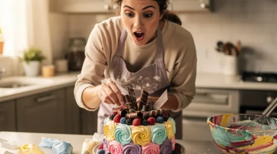 Gâteau spectaculaire avec décoration créative pour débutants en pâtisserie
