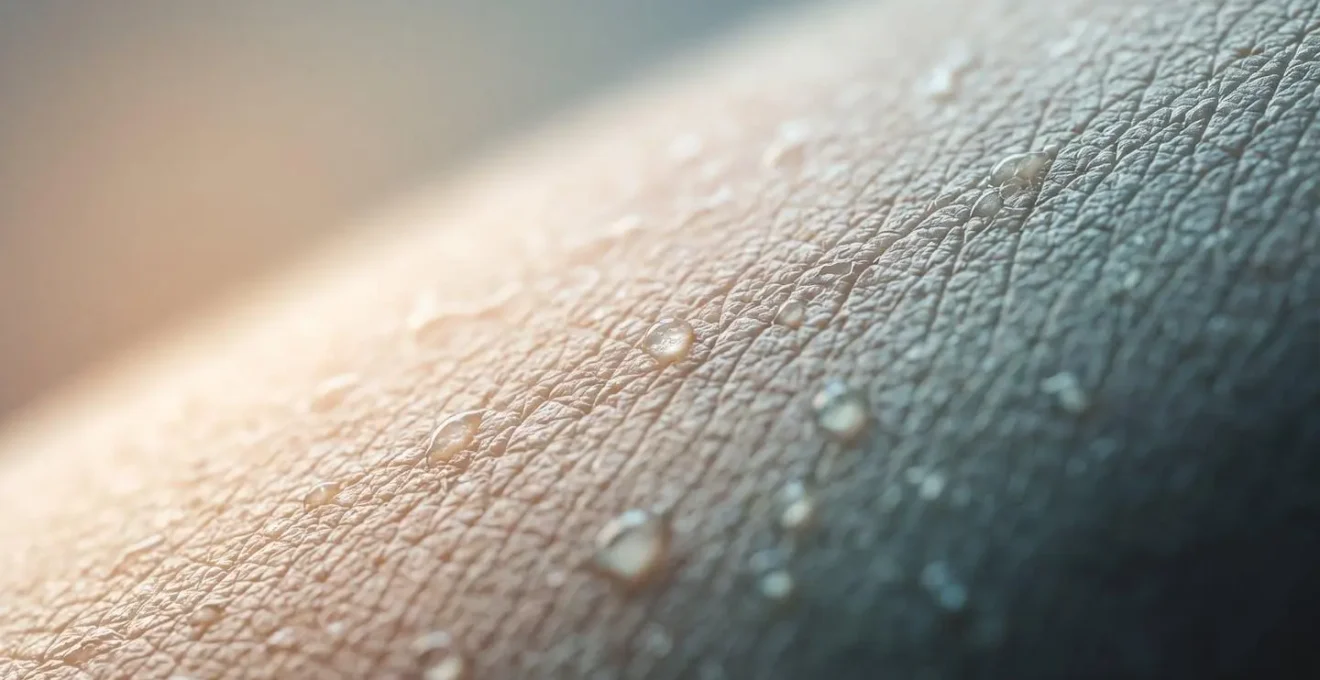 Représentation visuelle du gradient hydrique cutané entre le derme riche en eau et l'épiderme de surface