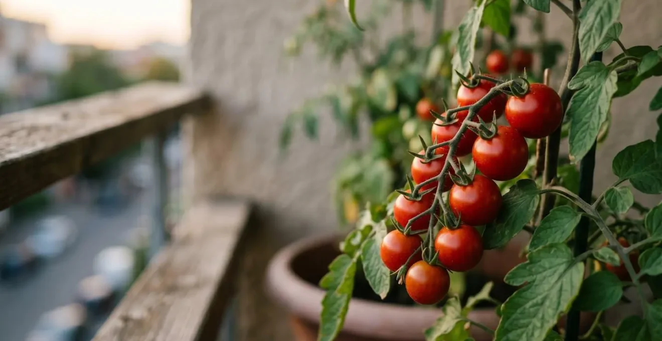 Tomate cerise mûre sur plant avec lumière naturelle douce révélant sa texture brillante